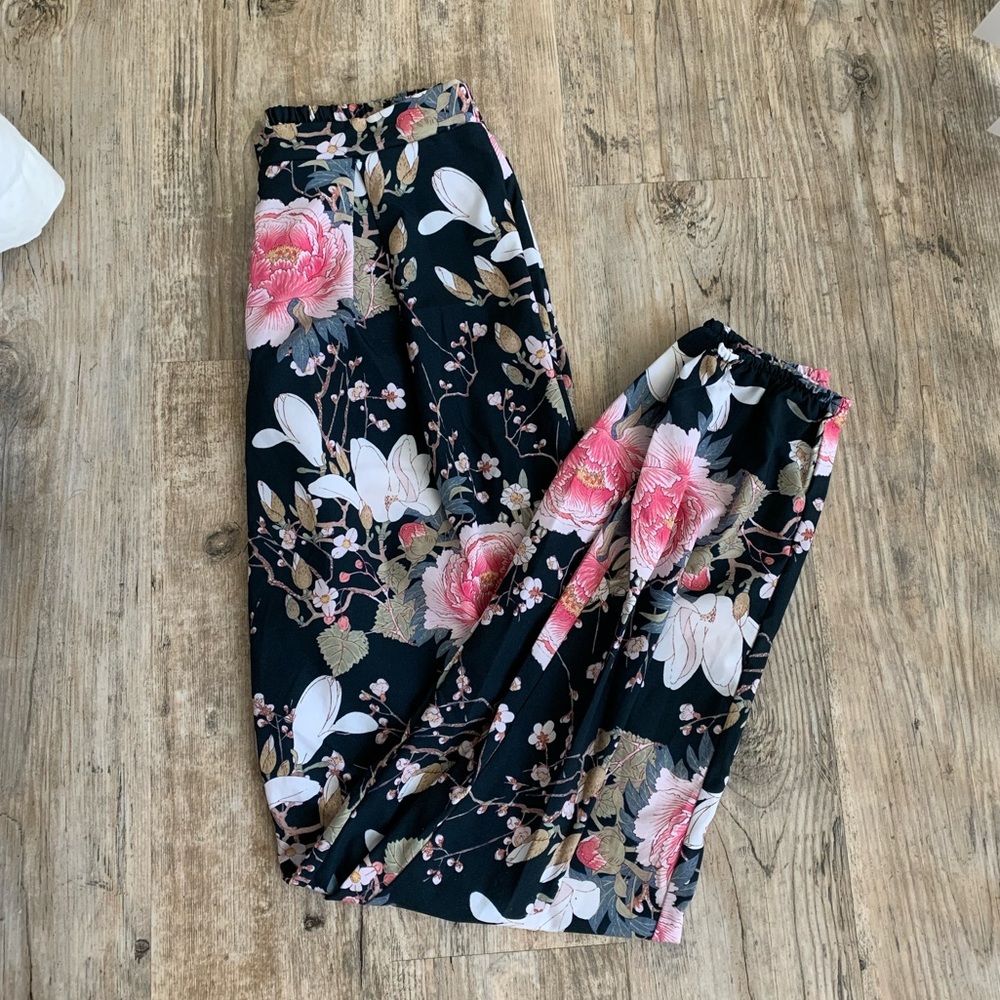 Blackmilk Elastic Waist Floral Pants